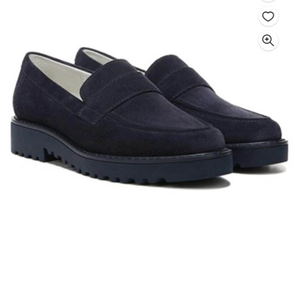 Franco Sarto Women's Carol 3 Loafers Navy Suede